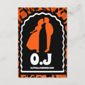 Deadses moderne Orange Leopard Print Begleitkarte (Rückseite)