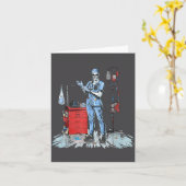 Deadside Nurse Blue Scrubs Funny Skeleton Doctor M Karte (Gelbe Blume)