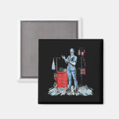 Deadside Nurse Blue Scrubs Funny Skeleton Doctor M Magnet (Vorderseite/Rückseite)