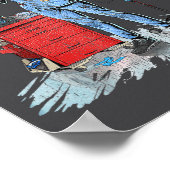 Deadside Nurse Blue Scrubs Funny Skeleton Doctor M Poster (Ecke)