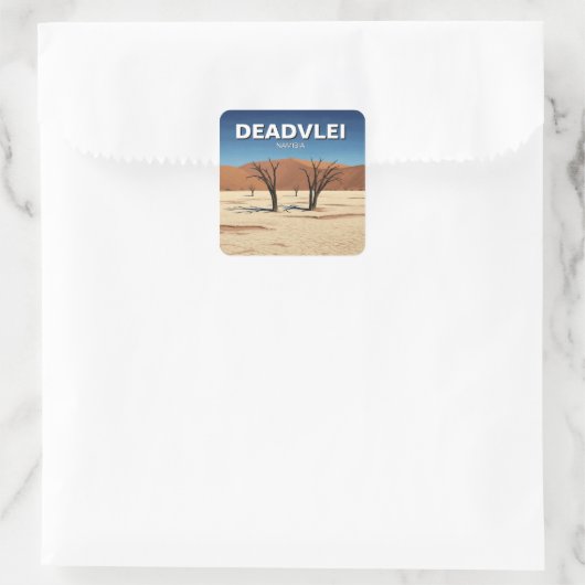Deadvlei Namibia Travel Quadratischer Aufkleber (Tasche)