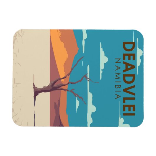 Deadvlei Namibia Vintage Kunst Magnet (Horizontal)