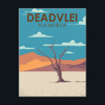 Deadvlei Namibia Vintage Kunst Postkarte<br><div class="desc">Deadlei Vektorgrafik. Deadvlei ist eine weiße Tonpfanne in der Nähe der berühmtesten Salzpfanne von Sossusvlei,  im Namib-Naukluft Park in Namibia.</div>