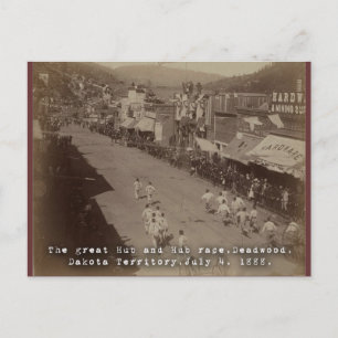 Deadwood Hub und Hub Rennen 1888 Postkarte
