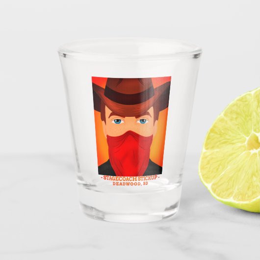 Deadwood-Kutschen-Überfall Schnapsglas (Vorderseite)