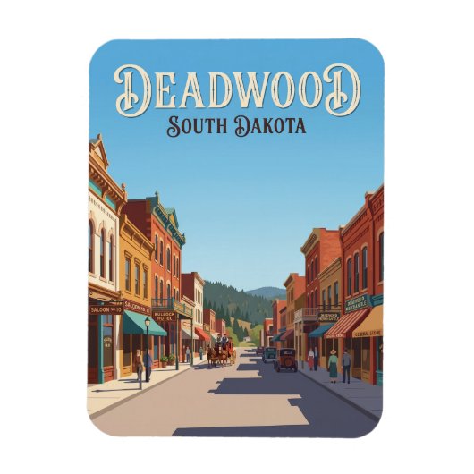 Deadwood South Dakota Magnet (Vertikal)