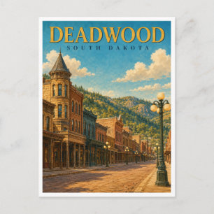 Deadwood South Dakota Main Street GeoSaga Postkarte