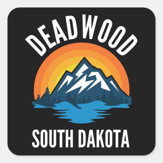 Deadwood South Dakota Quadratischer Aufkleber (Vorderseite)