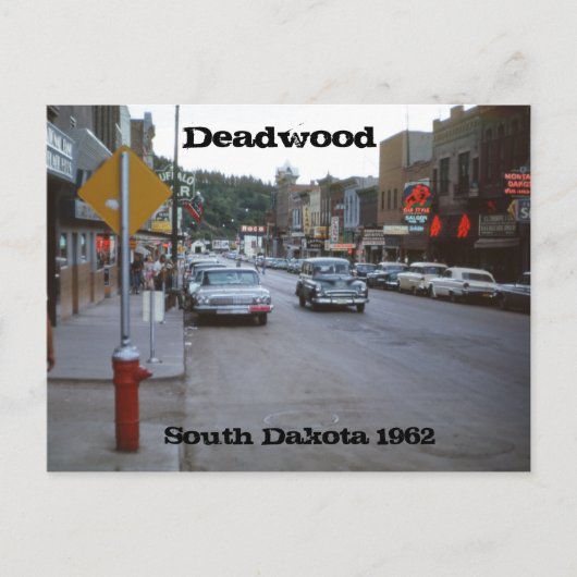 Deadwood South Dakota Retro 1962 Postkarte (Vorderseite)
