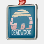 Deadwood South Dakota Retro Bär Ornament Aus Metall (Links)