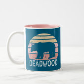 Deadwood South Dakota Retro Bär Zweifarbige Tasse (Links)