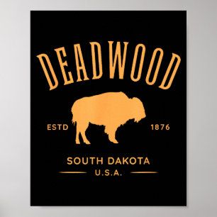 Deadwood South Dakota USA Bison Design Souvenir  Poster