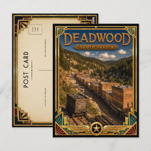Deadwood South Dakota Vintage Art Deco Golden Age Postkarte