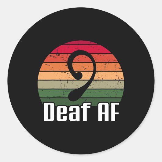 Deaf Af Sign Language Deaf Awareness Runder Aufkleber (Vorderseite)