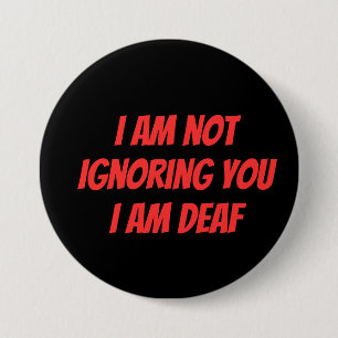 Deaf Alert Hard of Hearing Hearing Impaired Button