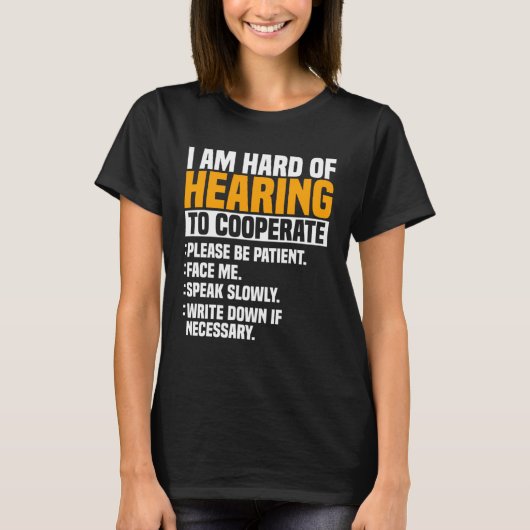 Deaf Awareness Hearing Aid Implant ASL Cooperate P T-Shirt (Vorderseite)