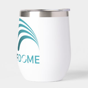 Deaf Dome tumbler mit aquamarinem Logo