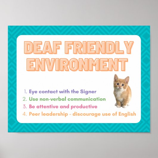 Deaf Friendly Environment - ASL Class Poster (Vorne)