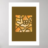 Deaf-Hand - braun Poster (Vorne)