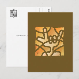 Deaf-Hand - braun Postkarte