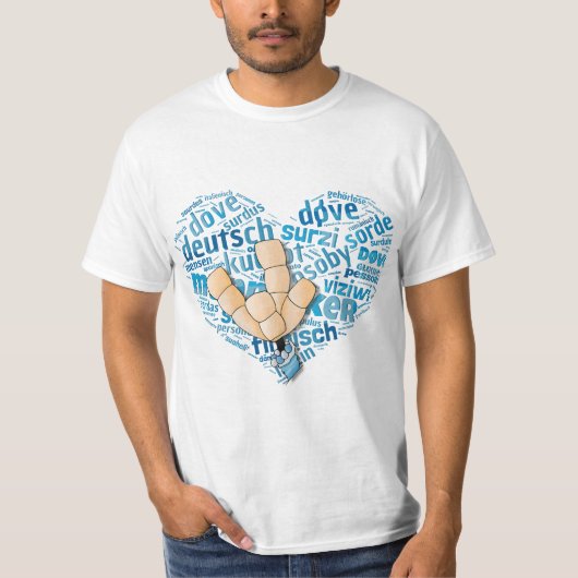 Deaf-Hand - Liebe-Herz T-Shirt (Vorderseite)