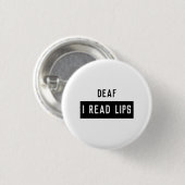 Deaf I READ LIPS Button (Vorne & Hinten)