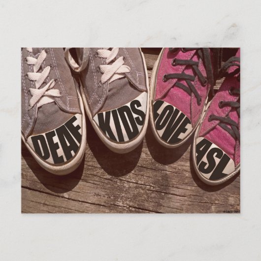 Deaf Kids Liebe ASL Postkarte (Vorderseite)