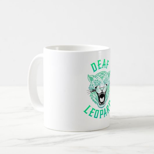 Deaf Leopard Kaffeetasse (Vorderseite Links)