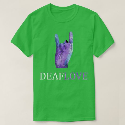 Deaf Liebe Das Zeichen mit amerikanischem Zeichen  T-Shirt (Design vorne)