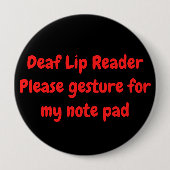 Deaf Lip Reader Geste für Notepad Alert Message Button (Vorderseite)