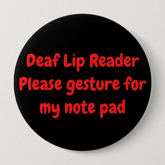 Deaf Lip Reader Geste für Notepad Alert Message Button (Vorderseite)