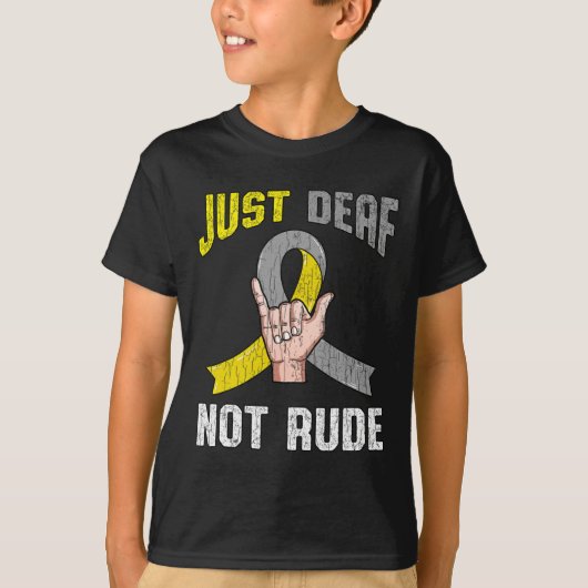 Deaf Not Rude Apparel Awareness Asl Language Fun G T-Shirt (Vorderseite)