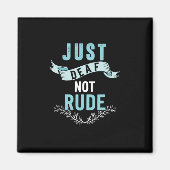 Deaf not rude Awareness Yellow Ribbon Asl Language Magnet (Vorne)