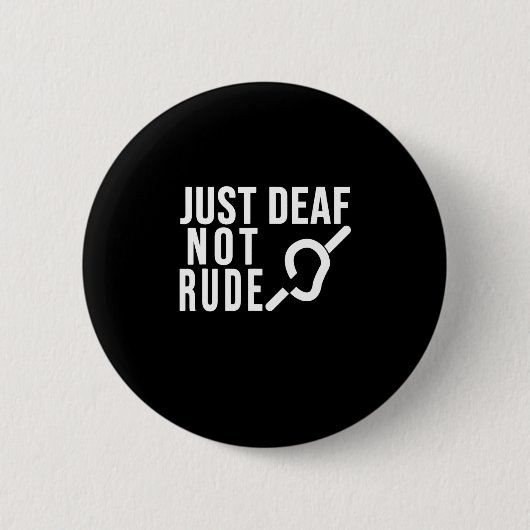 Deaf Not Rude Deaf Awareness Yellow Ribbon Asl Lan Button (Vorderseite)