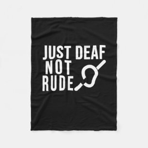Deaf Not Rude Deaf Awareness Yellow Ribbon Asl Lan Fleecedecke