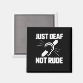 Deaf Not Rude Deaf Awareness Yellow Ribbon Asl Lan Magnet (Vorderseite/Rückseite)