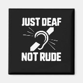 Deaf Not Rude Deaf Awareness Yellow Ribbon Asl Lan Magnet (Vorne)