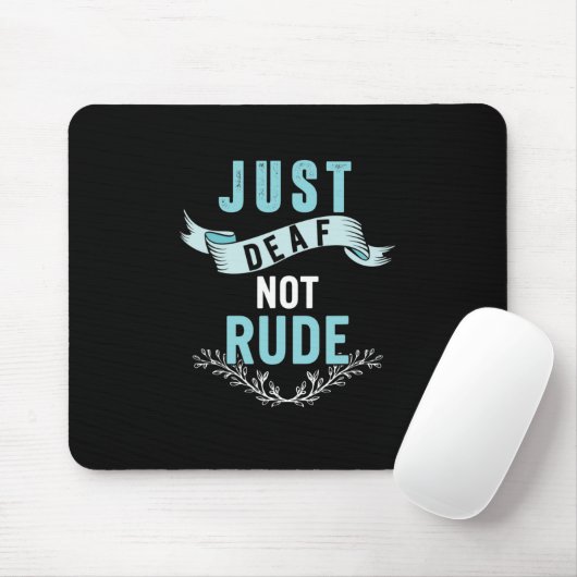 Deaf Not Rude Deaf Awareness Yellow Ribbon Asl Lan Mousepad (Mit Mouse)