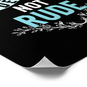 Deaf Not Rude Deaf Awareness Yellow Ribbon Asl Lan Poster (Ecke)