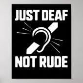 Deaf Not Rude Deaf Awareness Yellow Ribbon Asl Lan Poster (Vorne)