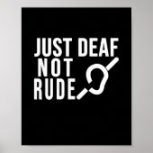 Deaf Not Rude Deaf Awareness Yellow Ribbon Asl Lan Poster (Vorne)