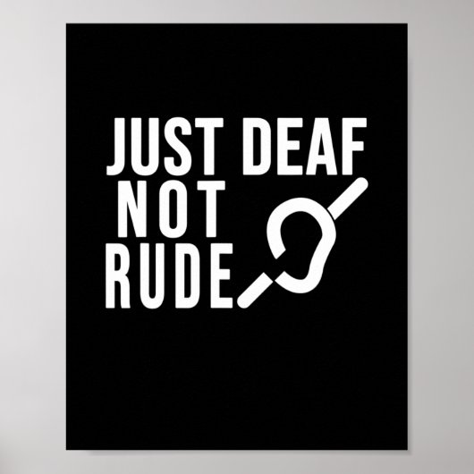Deaf Not Rude Deaf Awareness Yellow Ribbon Asl Lan Poster (Vorne)