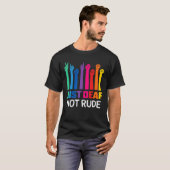 Deaf Not Rude Deaf Awareness Yellow Ribbon Asl Lan T-Shirt (Vorne ganz)