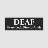 Deaf or Hard of Hearing Namensschild (Vorderseite)