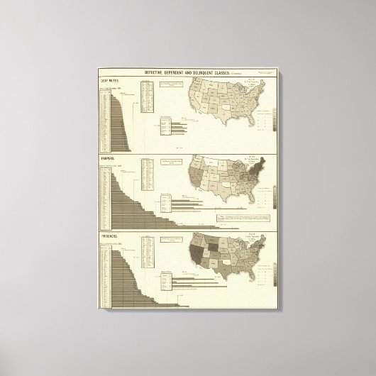 Deaf, Paupers, Gefangenenstatistik Leinwanddruck (Vorderseite)