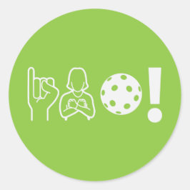 Deaf Pickleball Runder Aufkleber