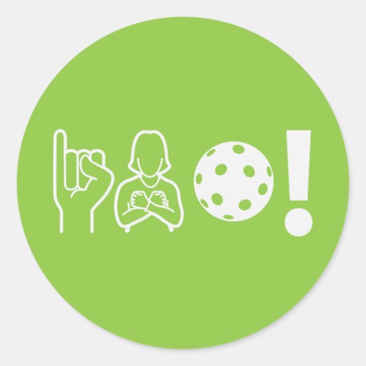 Deaf Pickleball Runder Aufkleber (Vorderseite)