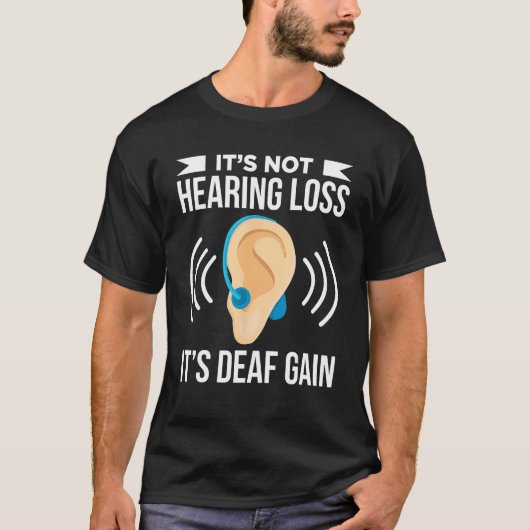 Deaf Pride ASL Hand Gesture Hearing Aid Hand Sign T-Shirt (Vorderseite)