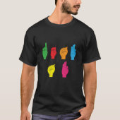 Deaf Pride ASL Hand Gesture Hearing Aid Hand Sign T-Shirt (Vorderseite)