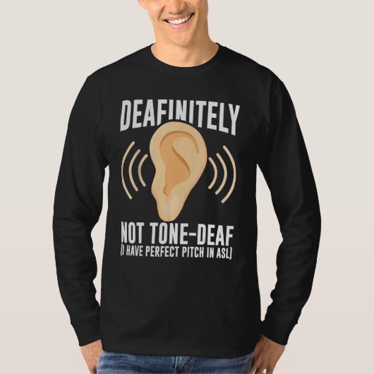 Deaf Pride Awareness ASL Sign Language Deafinitely T-Shirt (Vorderseite)